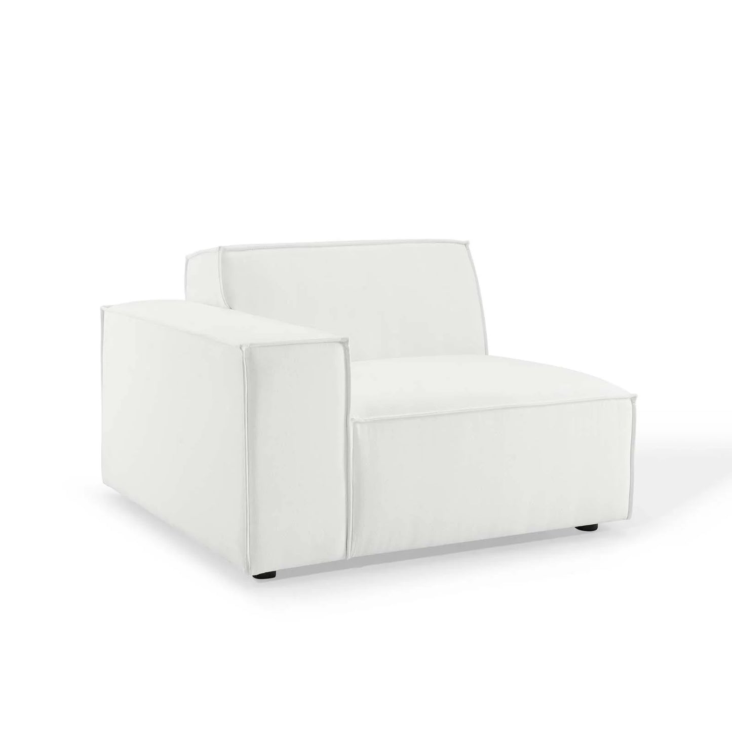 Restore 7-Piece Modern Fabric Upholstered Sectional Sofa in White