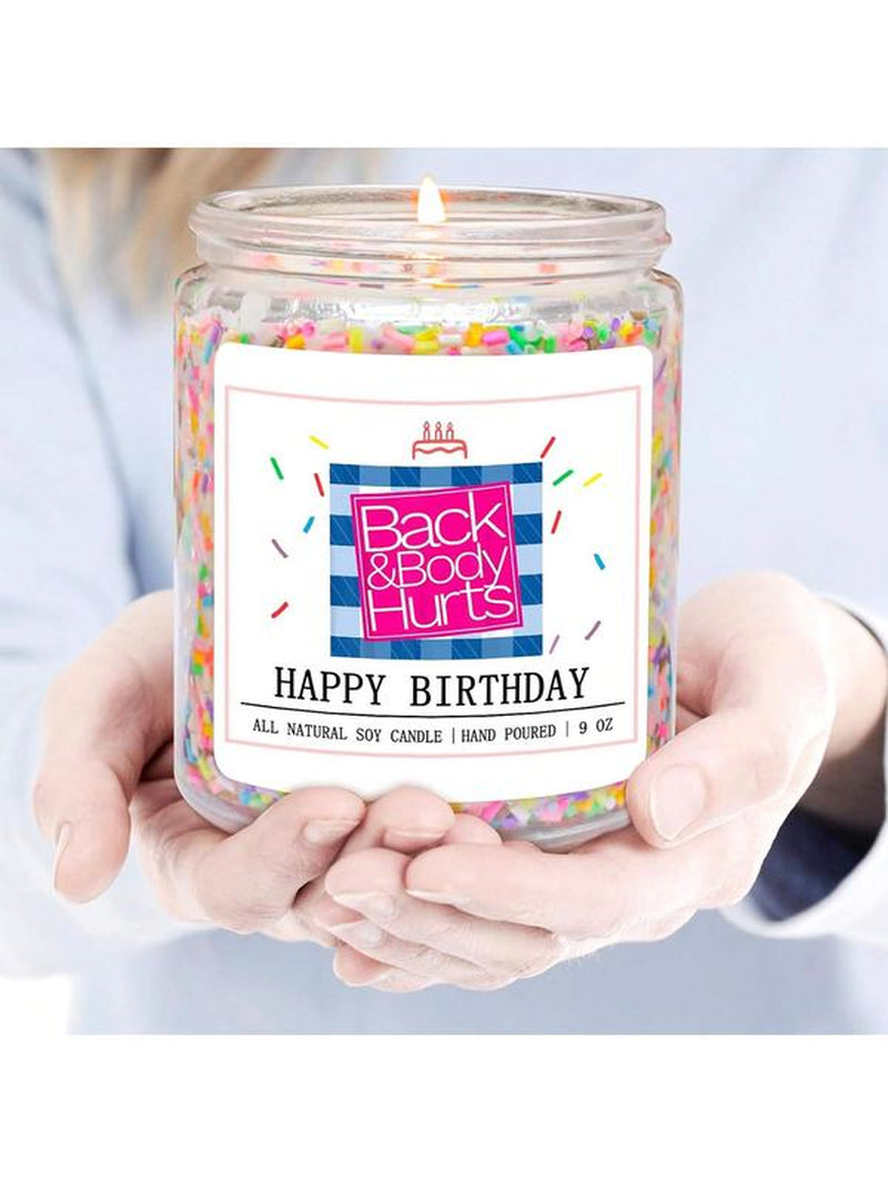 Birthday Candles Gifts for Her and Him, Birthday Gifts for Women Men, Unique Best Friend Birthday Gift Ideas -Back & Body Hurts Happy Birthday Candles