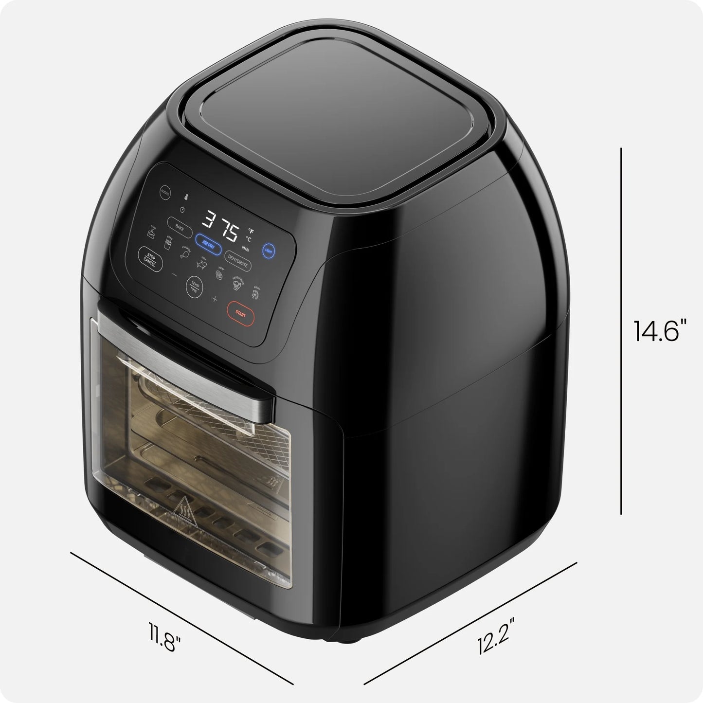 Multifunctional Digital 10 Qt. Air Fryer+ Rotisserie, Fry, Roast & Bake, 17 Presets - Black, New