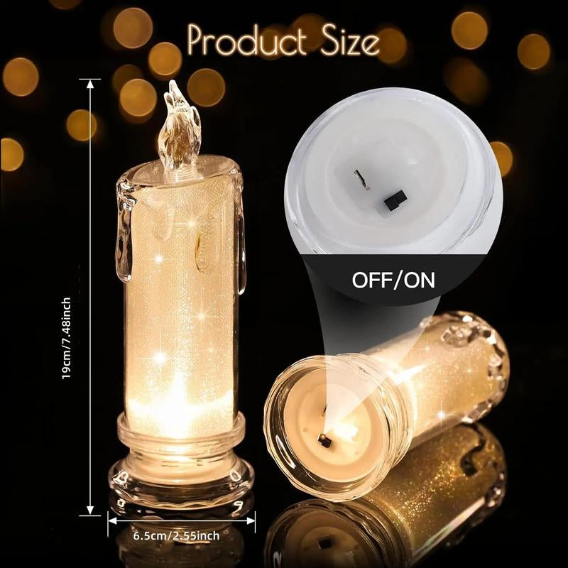 LED Flameless Candles, 4 Counts Battery Powered Candle Lights for Gifts, Home Party Wedding Festival Decorations