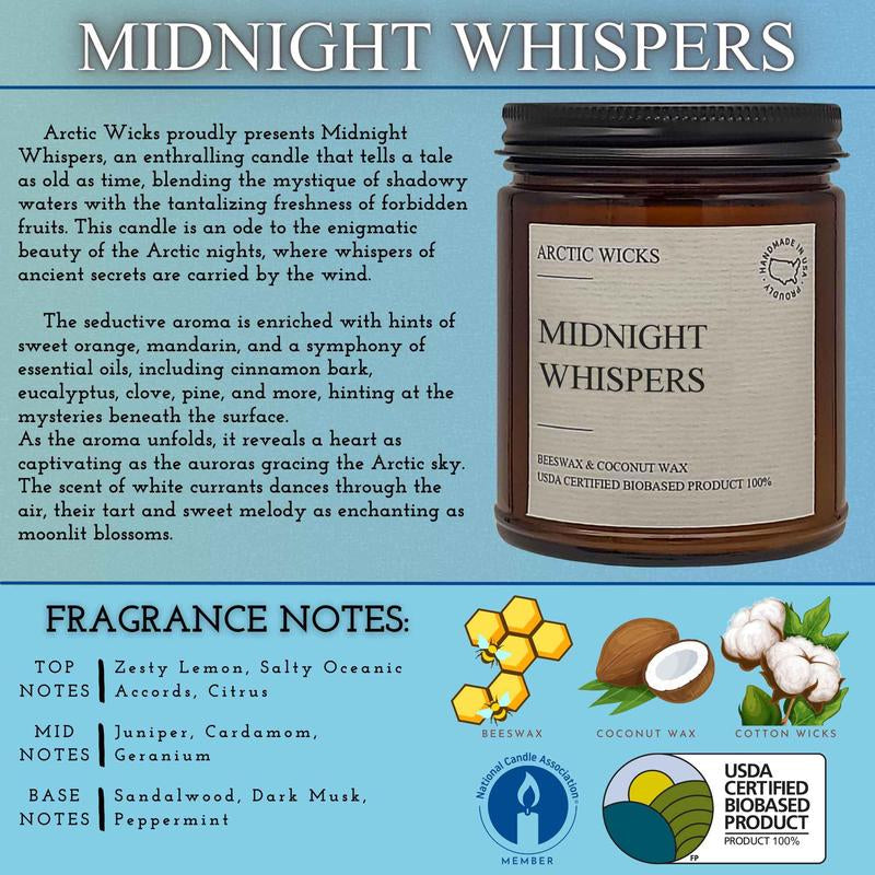 Midnight Whispers - 9Oz Coconut & Beeswax Non-Toxic Candles