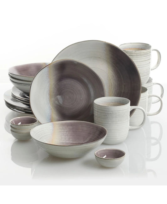 Laurie Gates  Aubergine Blush 20-Piece Dinnerware Set