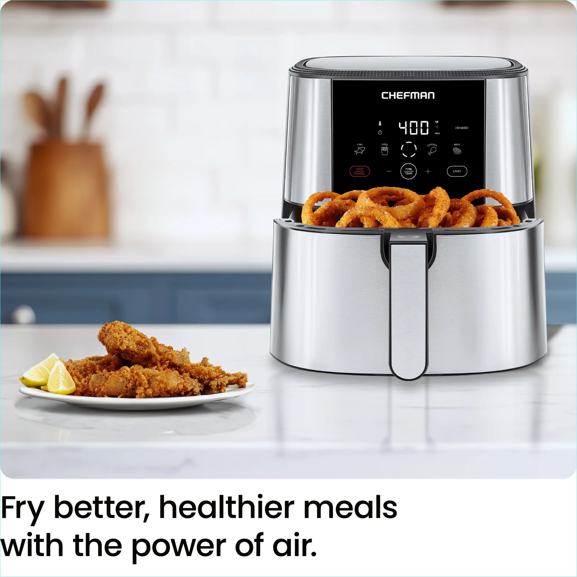 Turbofry Air Fryer W/ Digital Controls, 8 Qt Capacity - Stainless Steel, New