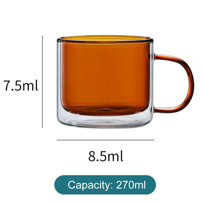 270Ml Creative Wine Glasses Drinking Tumbler Whiskey Cup Coffee Juice Water Cups Tea Mug Double Bottom Glass Mugs Drinkware