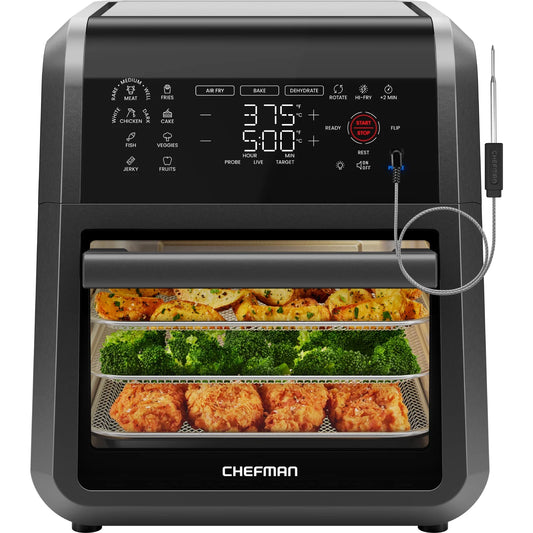 Exacttemp 12 Qt Air Fryer, Black - Automatic Shutoff, Digital Display