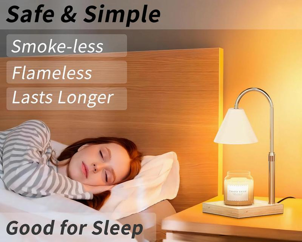 Candle Warmer Lamp with Timer & Dimmer, Electric Candle Lamp Warmer for Jar Candles Adjustable Height, with 2 Bulbs, House Warming Gifts New Home Bedroom Decor, Mothers Day Gifts for Mom