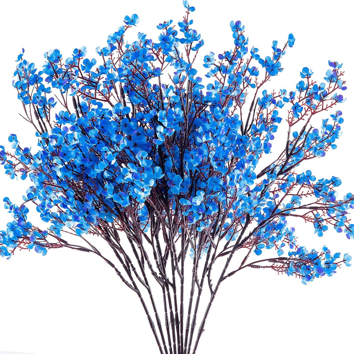 10 Pcs Babys Breath Artificial Flowers Bulk Real Touch Flowers Fake Flowers Silk Flowers for Home Decor Indoor Floral Arrangement Table Centerpieces Festival Party Decor (Blue)