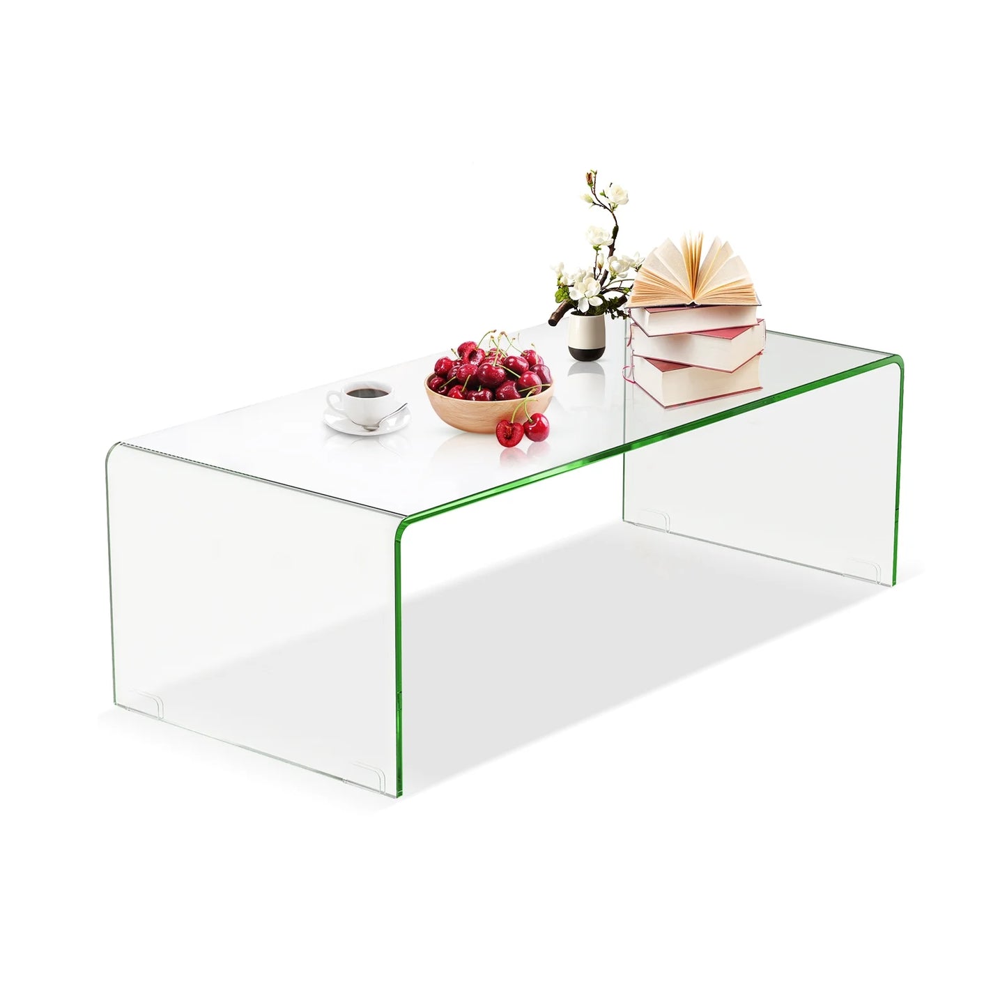 Tempered Glass Coffee Table Accent Cocktail Side Table Living Room Furniture