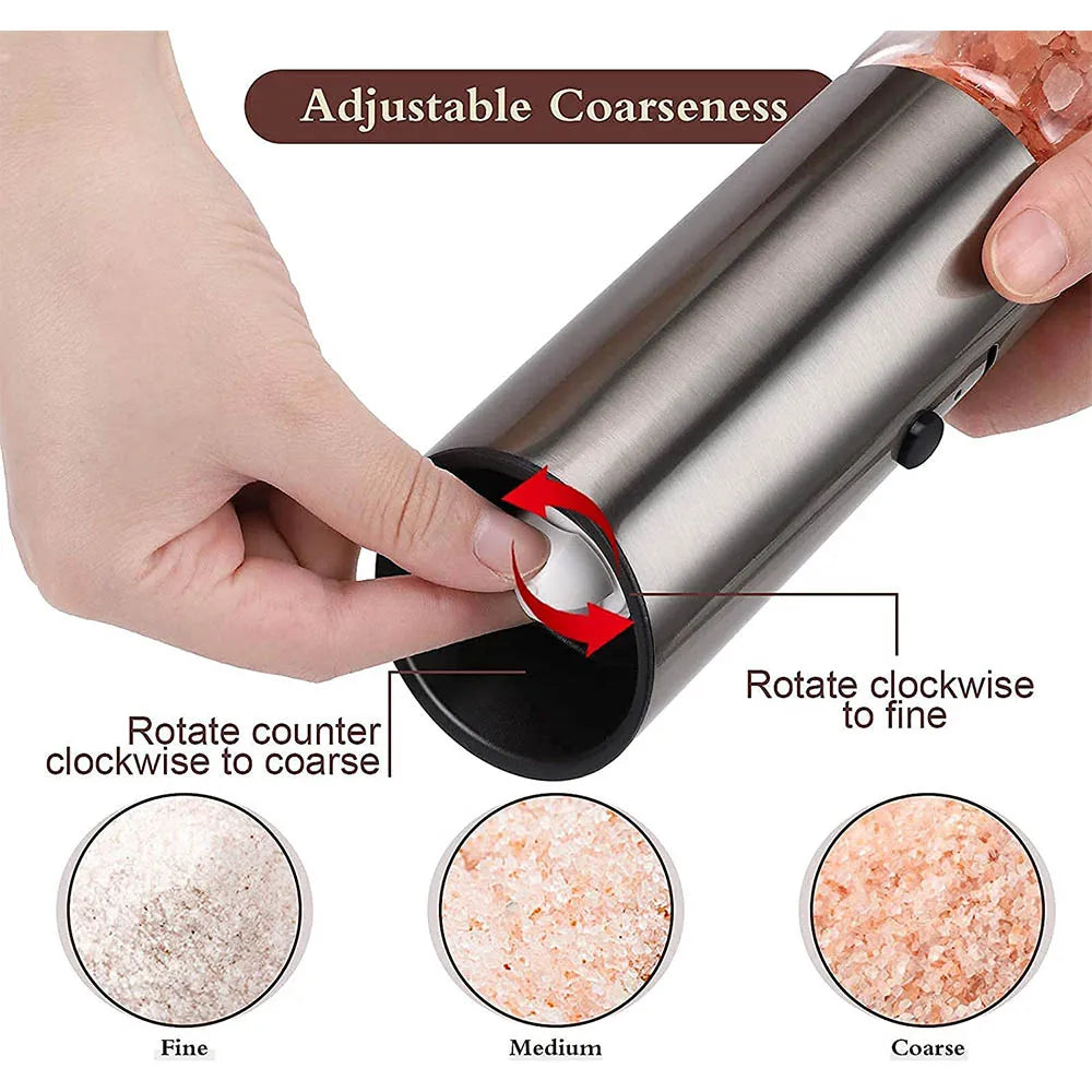 Electric Salt and Pepper Grinder Set USB Rechargeable Eletric Pepper Mill Shakers Automatic Spice Steel Machine Kitchen Tool