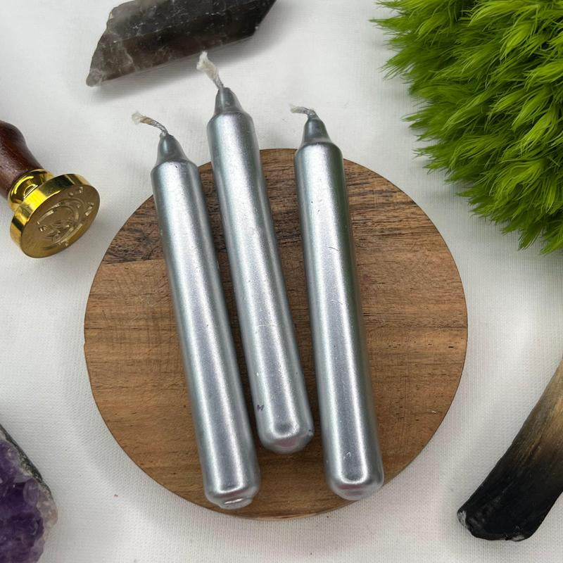 Silver Taper Candles