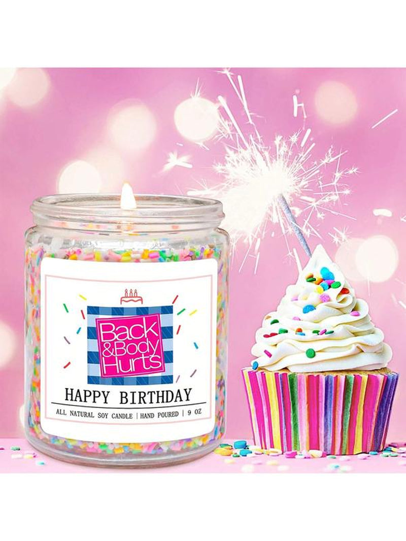 Birthday Candles Gifts for Her and Him, Birthday Gifts for Women Men, Unique Best Friend Birthday Gift Ideas -Back & Body Hurts Happy Birthday Candles