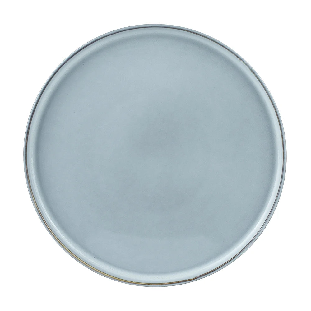 Annecy Plates and Bowls Sets, Dinnerware Set for 4, 12 Pieces Dish Set, Gray-Blue