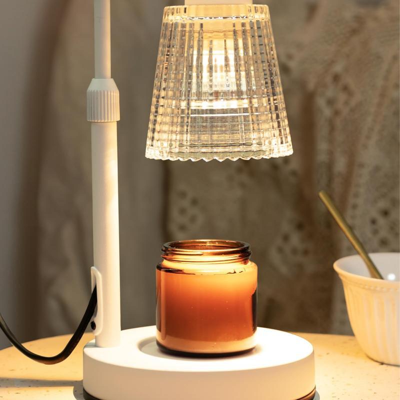 Candle Warmer Lamp with Timer, Adjustable Height Candle Warmer, Dimmable, Home Decor, Wax Warmer Lamp for Jar Candles with 2 Bulbs,