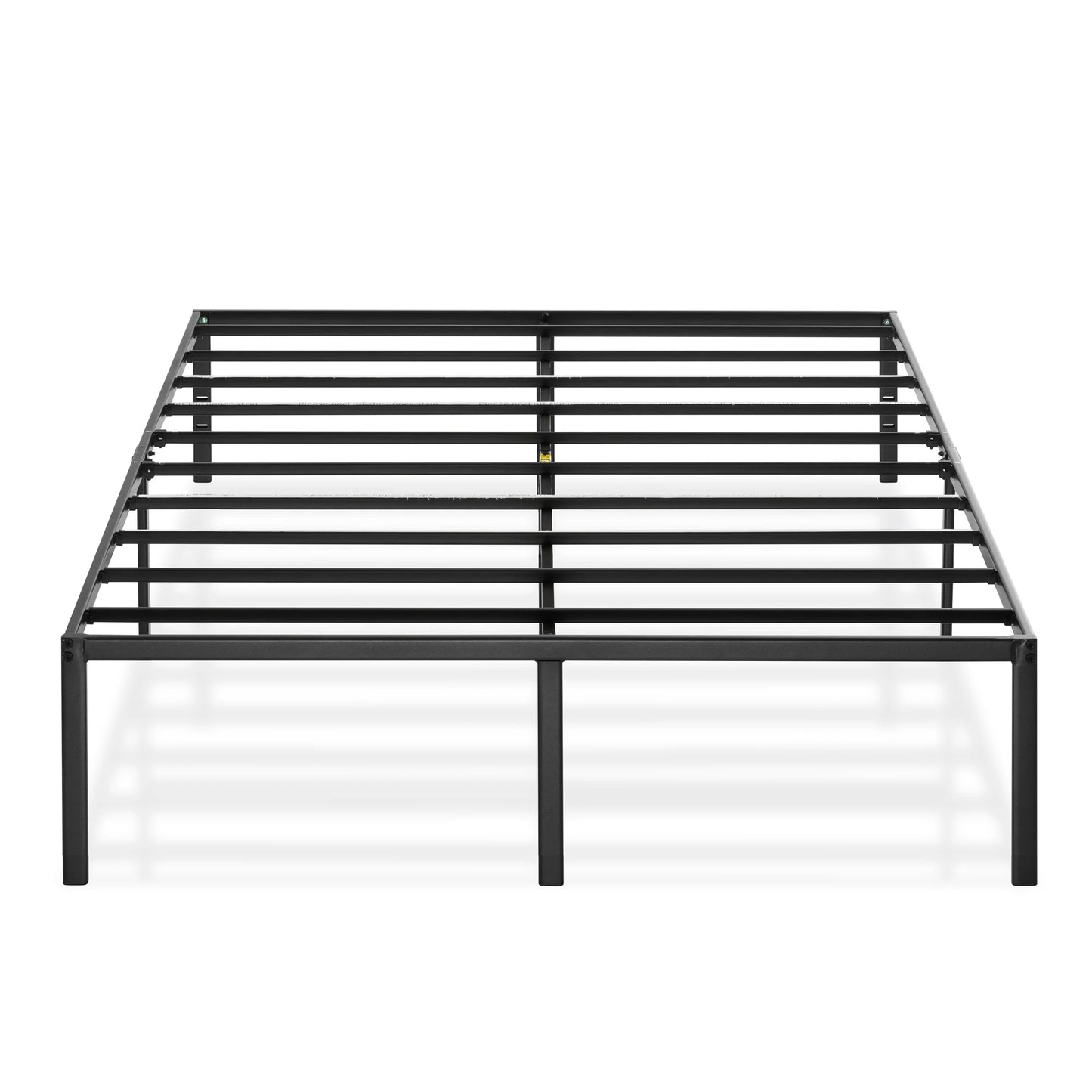 14" Metal Platform Bed Frame, Heavy-Duty Steel Slats, Black, Queen