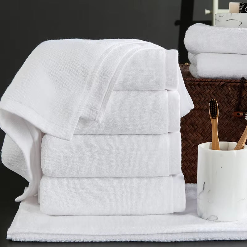 High Quality New 100% Cotton Bath Towels White Embroidery Star Hotel Luxury Bath Towel Sets Soft Hand Towel Absorbent 2020 New