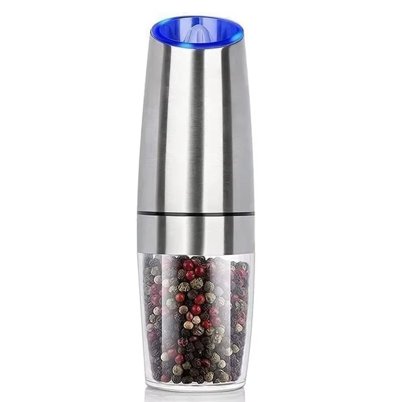 Electric Pepper and Salt Grinder Set Gravity Automatic Spice Mill Grinder Battery Powered Kitchen Gadgets for Cooking Seasoning