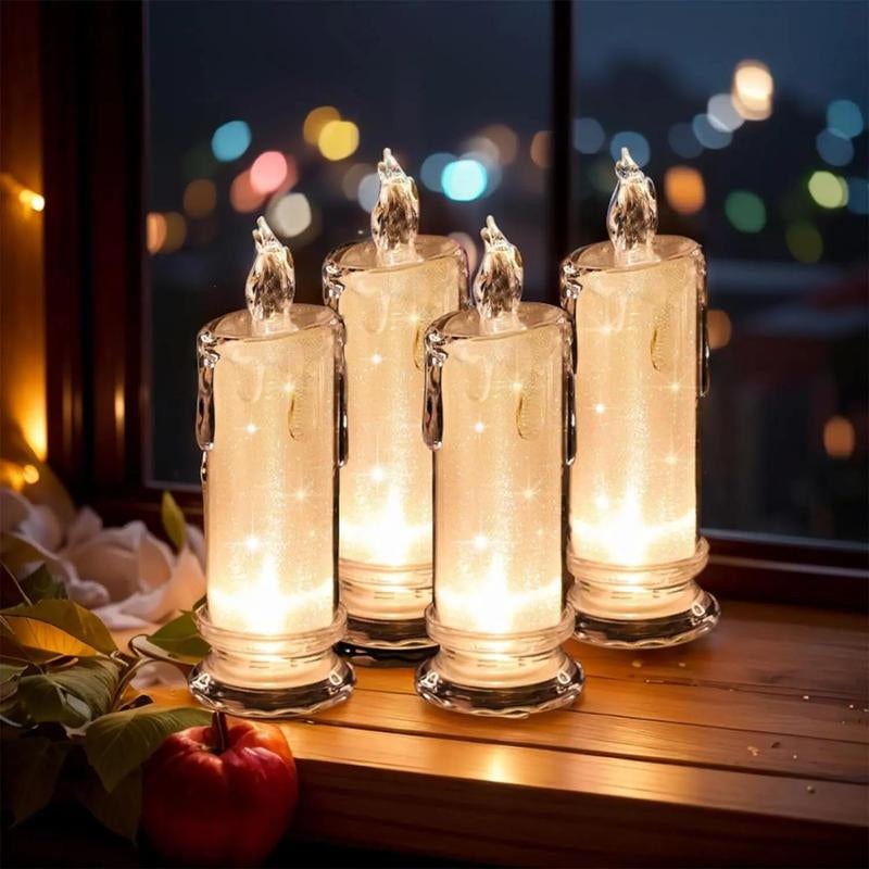 LED Flameless Candles, 4 Counts Battery Powered Candle Lights for Gifts, Home Party Wedding Festival Decorations