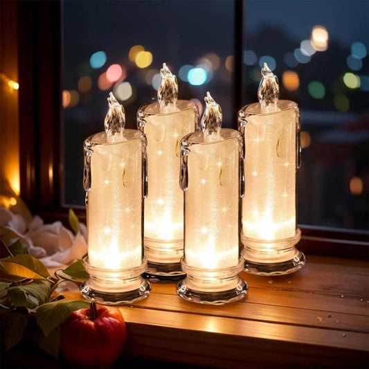 LED Flameless Candles, 4 Counts Battery Powered Candle Lights for Gifts, Home Party Wedding Festival Decorations