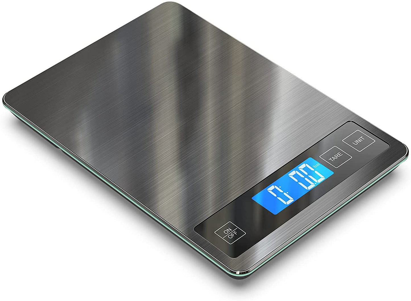 Food Scale, 22Lbs Digital Kitchen Grey Stainless Steel Scale Weight Grams and Oz for Cooking Baking, 1G/0.1Oz Precise Graduation,Tempered Glass (Dark Gray)