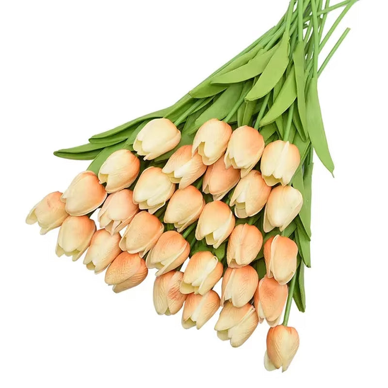 31Pcs Tulips Artificial Flower Real Touch Tulipe Flowers Fake Flowers Wedding Decoration Flowers Christmas Home Garden Decor